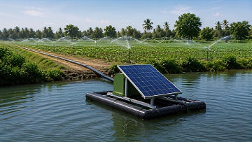 Floating agricultural irrigation system