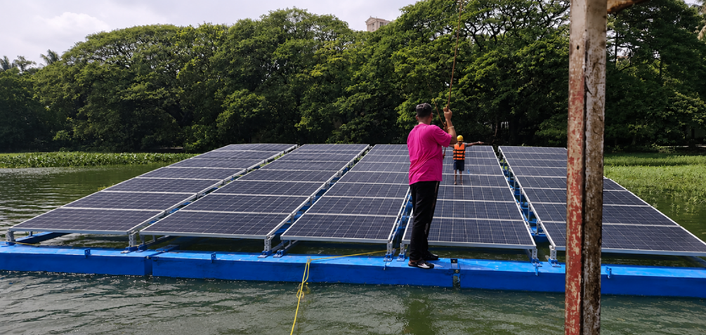 Floating solar powered lighting and monitoring platform