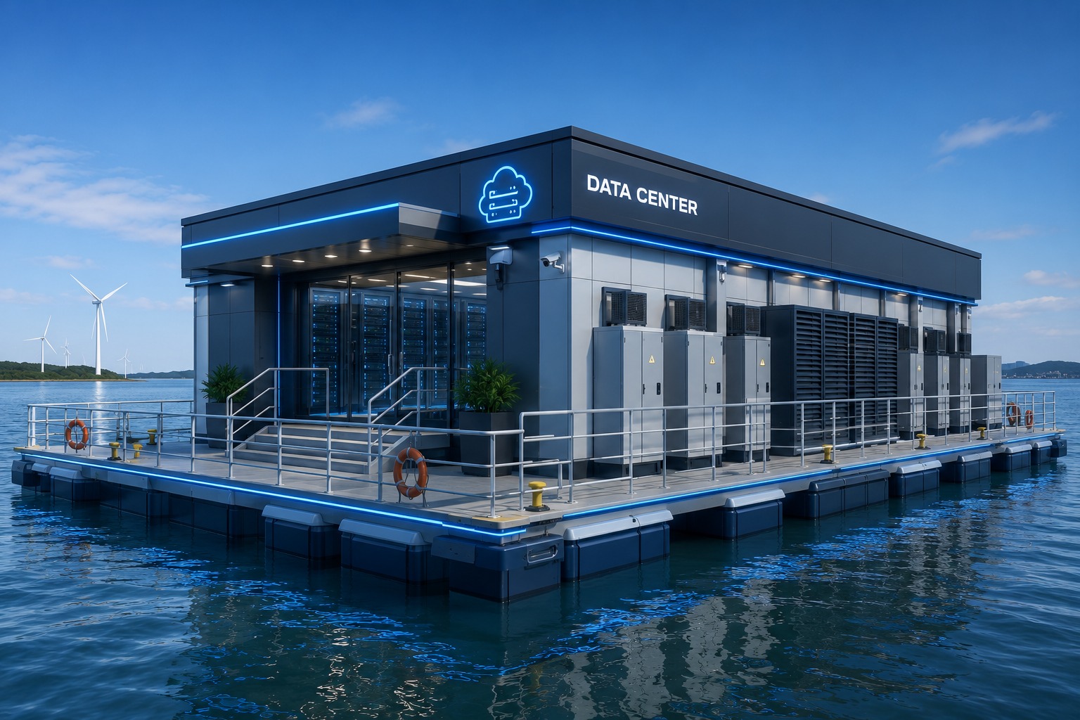 Floating data centers for modular computing