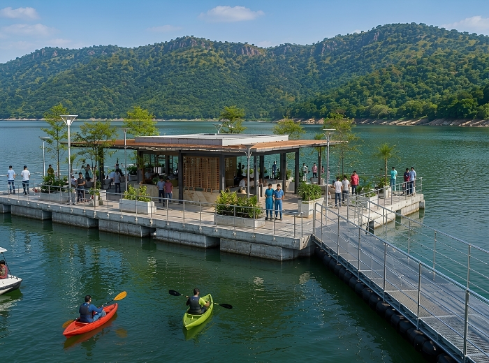 Floating structure for tourism attraction