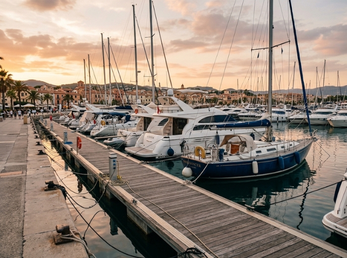 Floating marina berths for yachts and boats