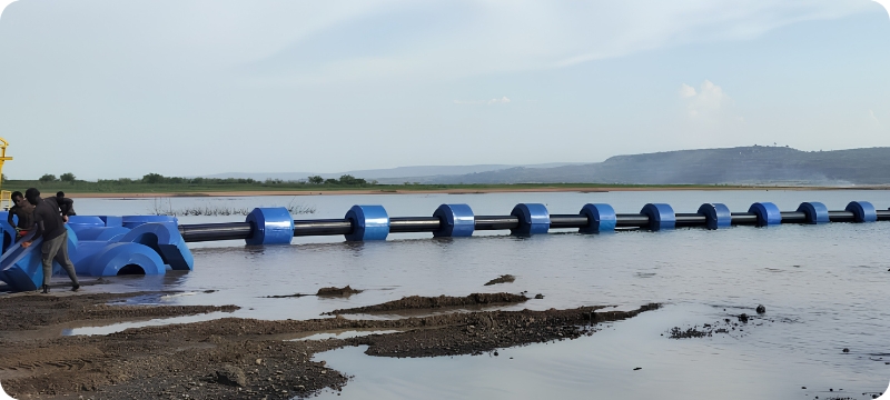 HDPE pipe and cable floater clamp system