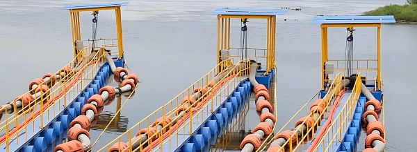 Floating pipeline pipe floats by Vari Pontoons